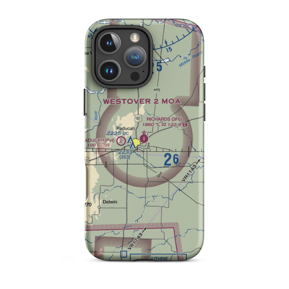 Dan E Richards Municipal Airport (3F6) VFR Sectional  Tough iPhone Case iPhone 16 Pro Max model shown