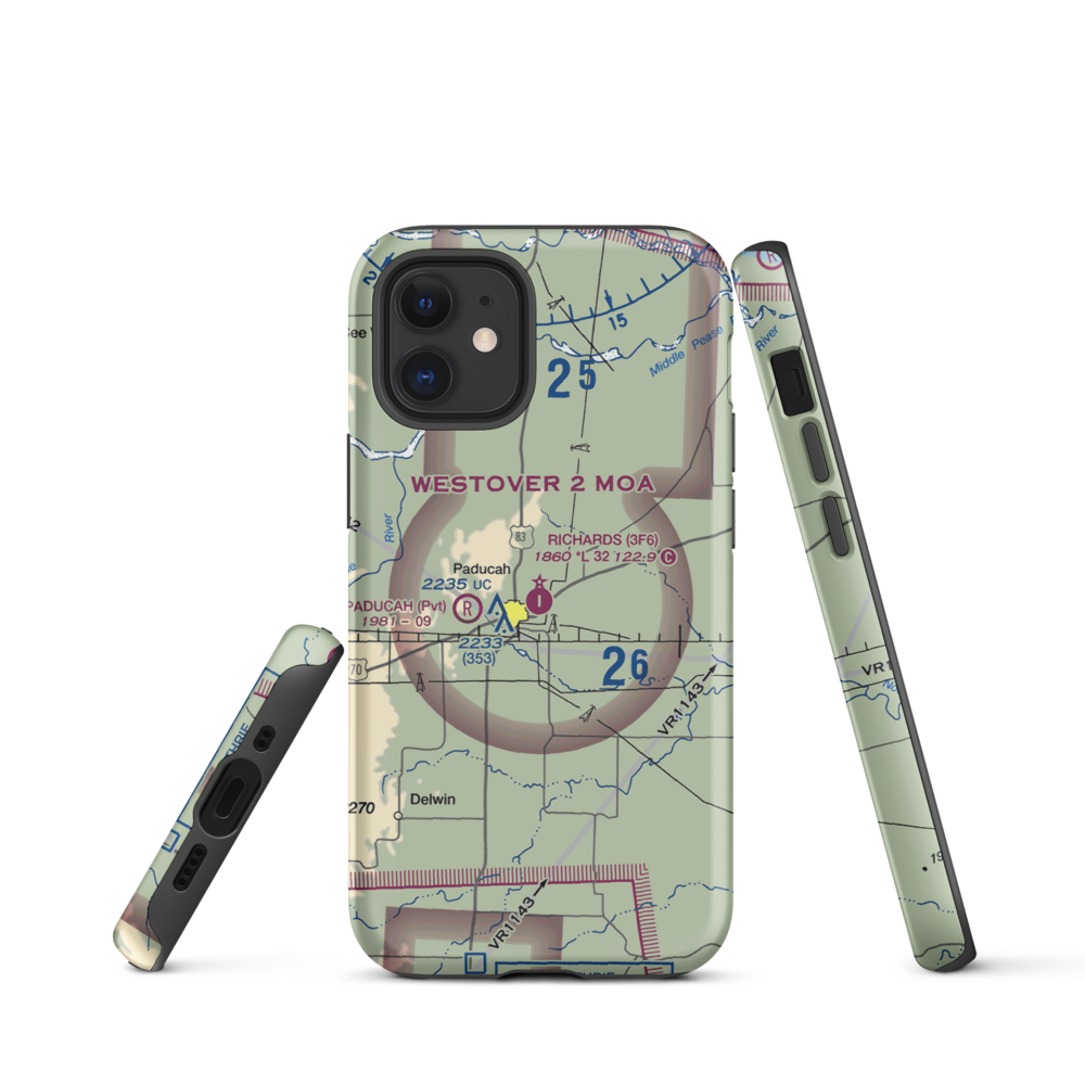 Dan E Richards Municipal Airport (3F6) VFR Sectional  Tough iPhone Case iPhone 12 mini model shown