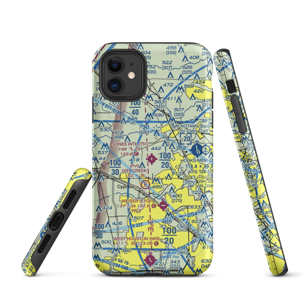 Dan Jones International Airport (T51) VFR Sectional  Tough iPhone Case iPhone 11 model shown