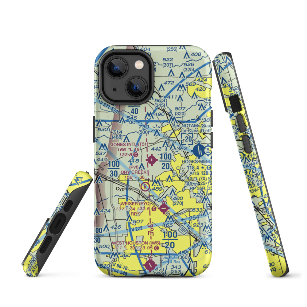 Dan Jones International Airport (T51) VFR Sectional  Tough iPhone Case iPhone 14 model shown