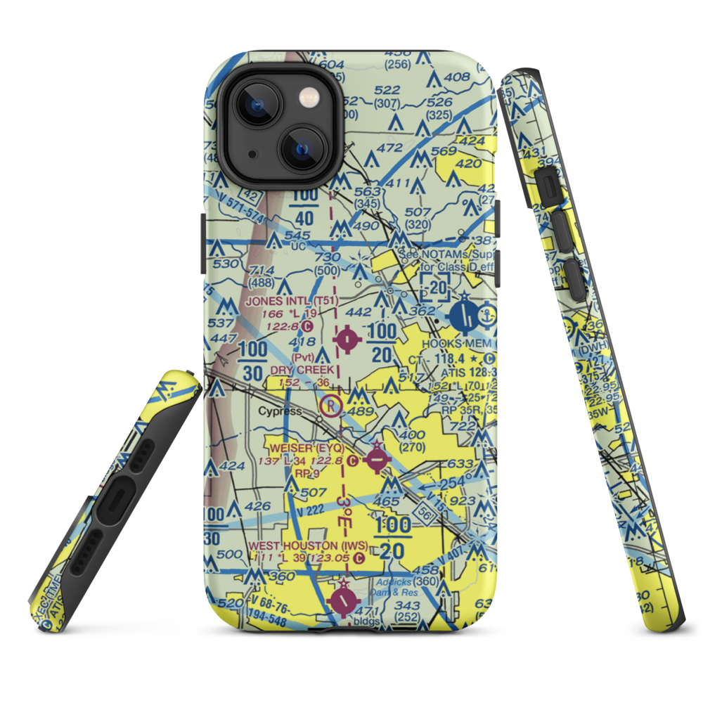 Dan Jones International Airport (T51) VFR Sectional  Tough iPhone Case iPhone 14 Plus model shown