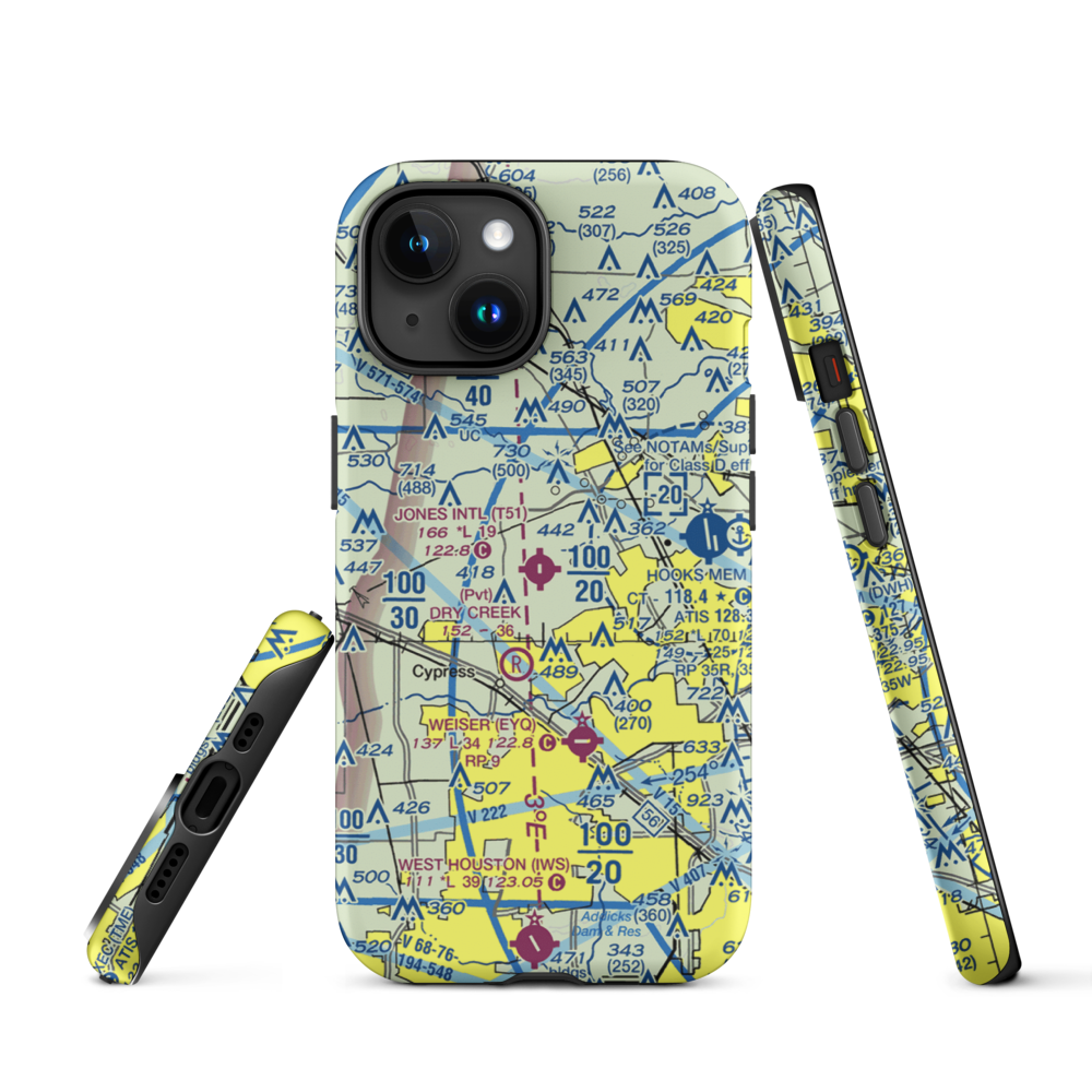 Dan Jones International Airport (T51) VFR Sectional  Tough iPhone Case iPhone 15 model shown