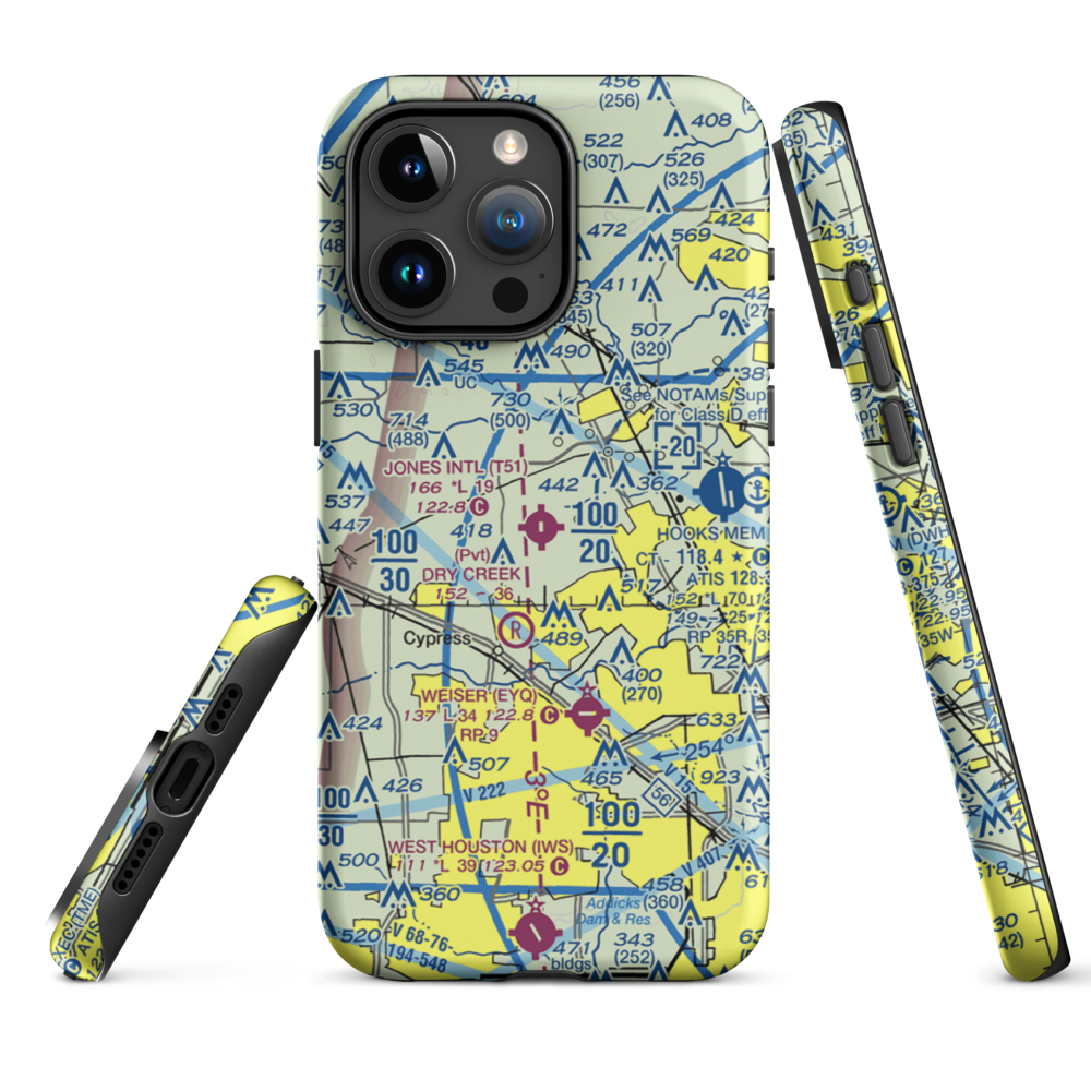 Dan Jones International Airport (T51) VFR Sectional  Tough iPhone Case iPhone 15 Pro Max model shown