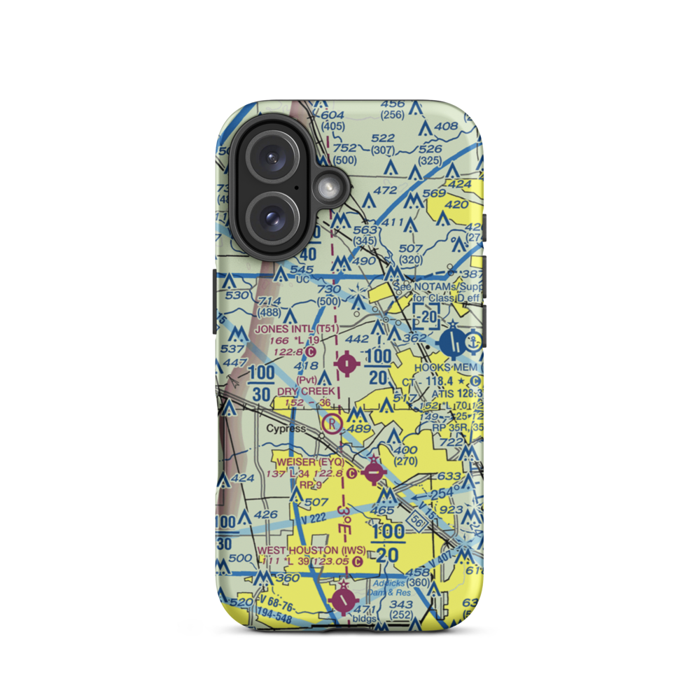 Dan Jones International Airport (T51) VFR Sectional  Tough iPhone Case iPhone 16 model shown