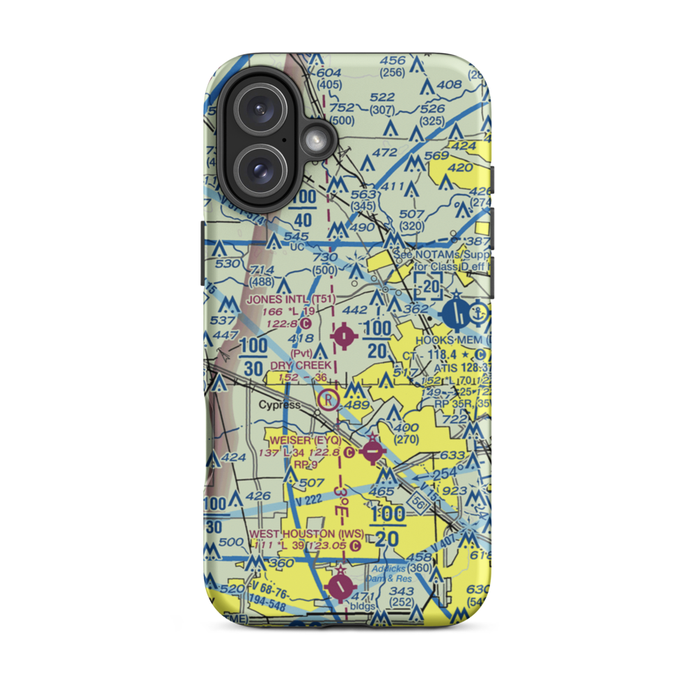 Dan Jones International Airport (T51) VFR Sectional  Tough iPhone Case iPhone 16 Plus model shown