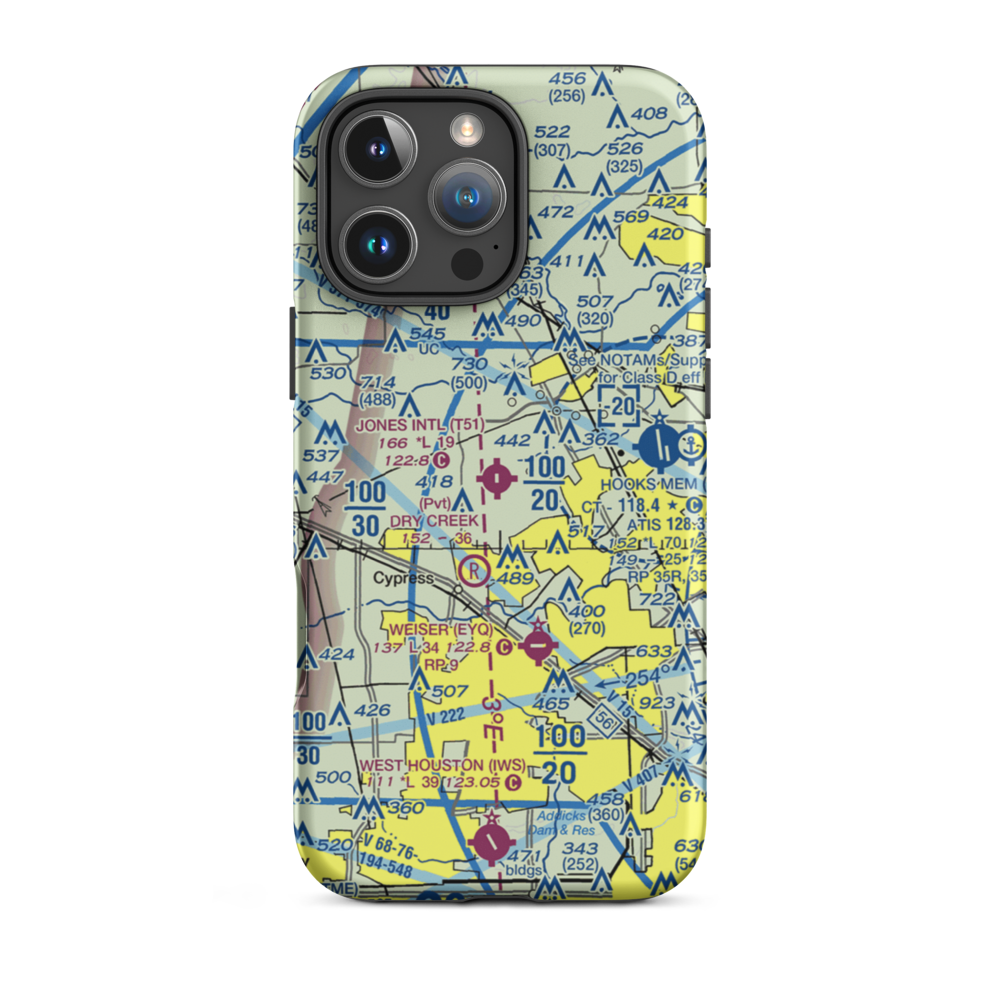 Dan Jones International Airport (T51) VFR Sectional  Tough iPhone Case iPhone 16 Pro Max model shown