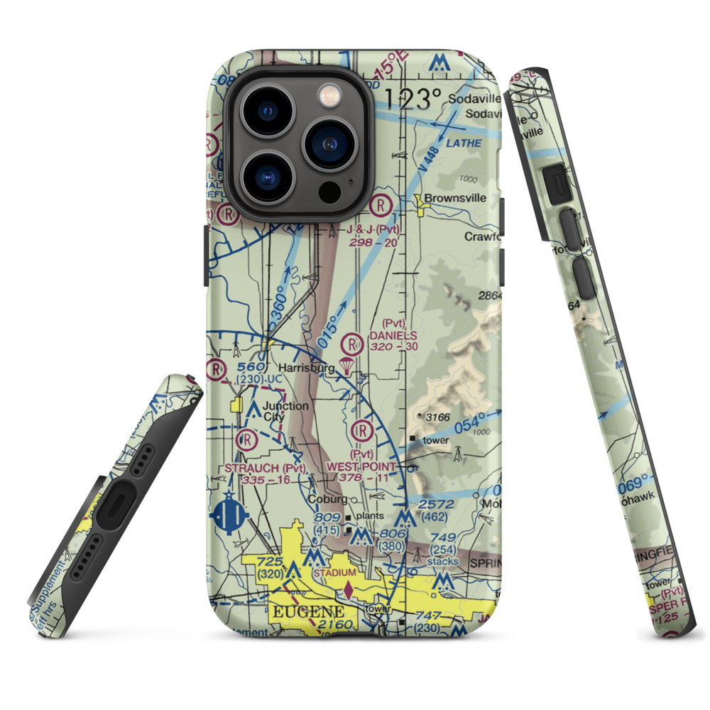 Daniels Field (OR78) VFR Sectional  Tough iPhone Case iPhone 14 Pro Max model shown