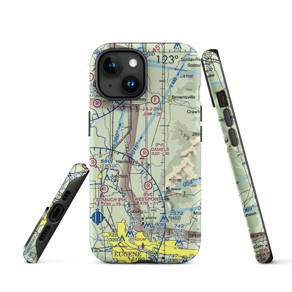 Daniels Field (OR78) VFR Sectional  Tough iPhone Case iPhone 15 model shown