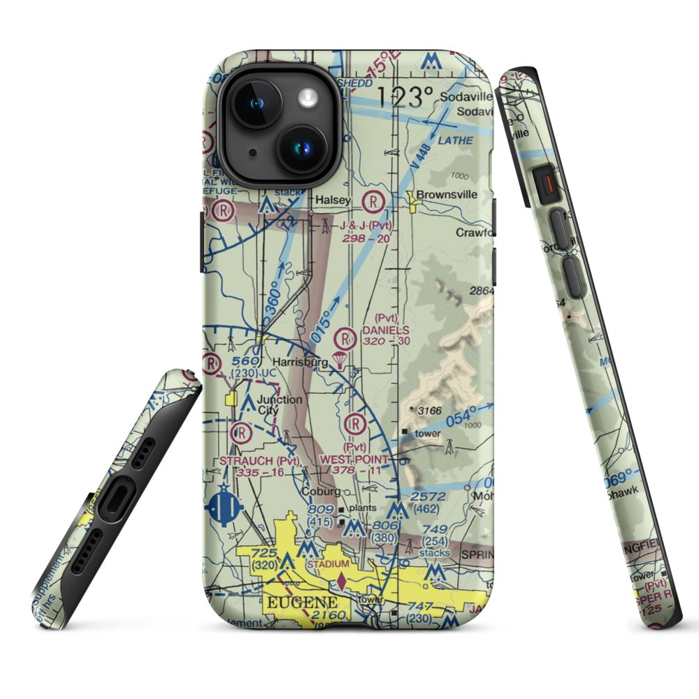 Daniels Field (OR78) VFR Sectional  Tough iPhone Case iPhone 15 Plus model shown