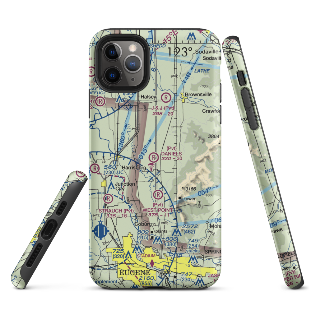 Daniels Field (OR78) VFR Sectional  Tough iPhone Case iPhone 11 Pro Max model shown