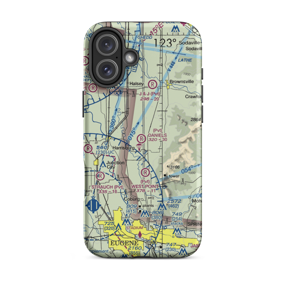 Daniels Field (OR78) VFR Sectional  Tough iPhone Case iPhone 16 Plus model shown