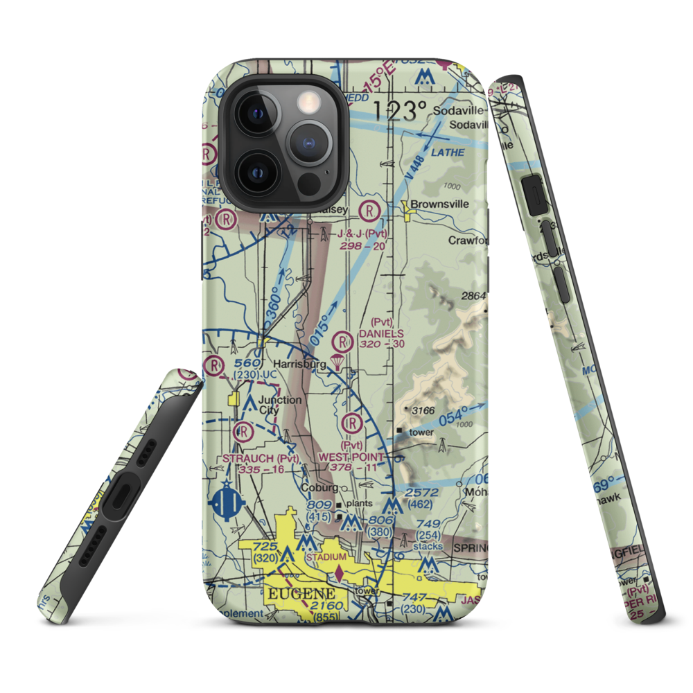 Daniels Field (OR78) VFR Sectional  Tough iPhone Case iPhone 12 Pro Max model shown