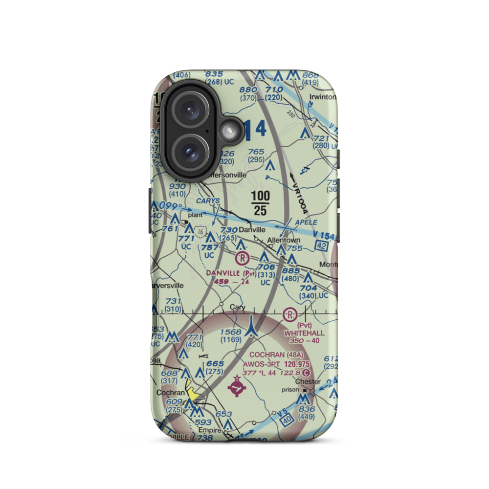 Danville Airpark (7GA4) VFR Sectional  Tough iPhone Case iPhone 16 model shown