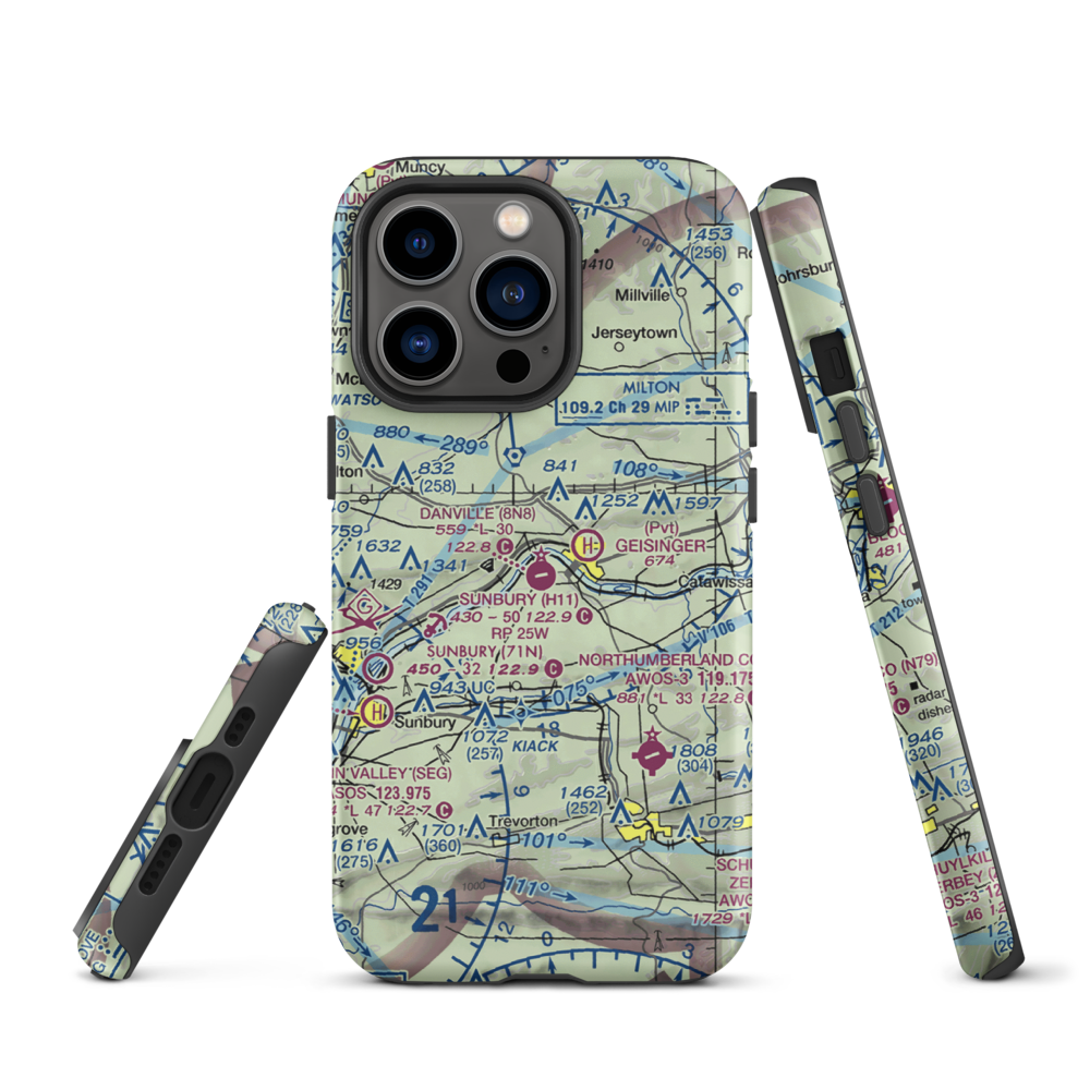 Danville Airport (8N8) VFR Sectional  Tough iPhone Case iPhone 13 Pro model shown