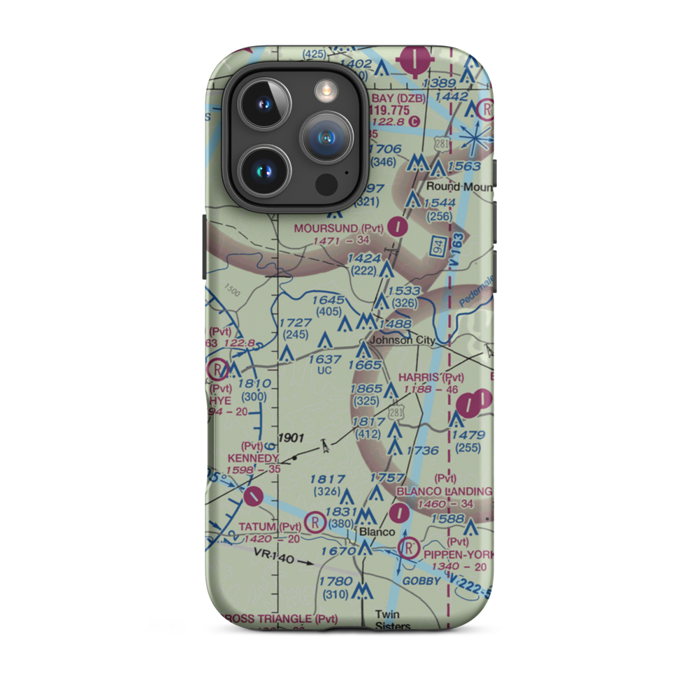 Danz Ranch Airport (XA02) VFR Sectional  Tough iPhone Case iPhone 16 Pro Max model shown