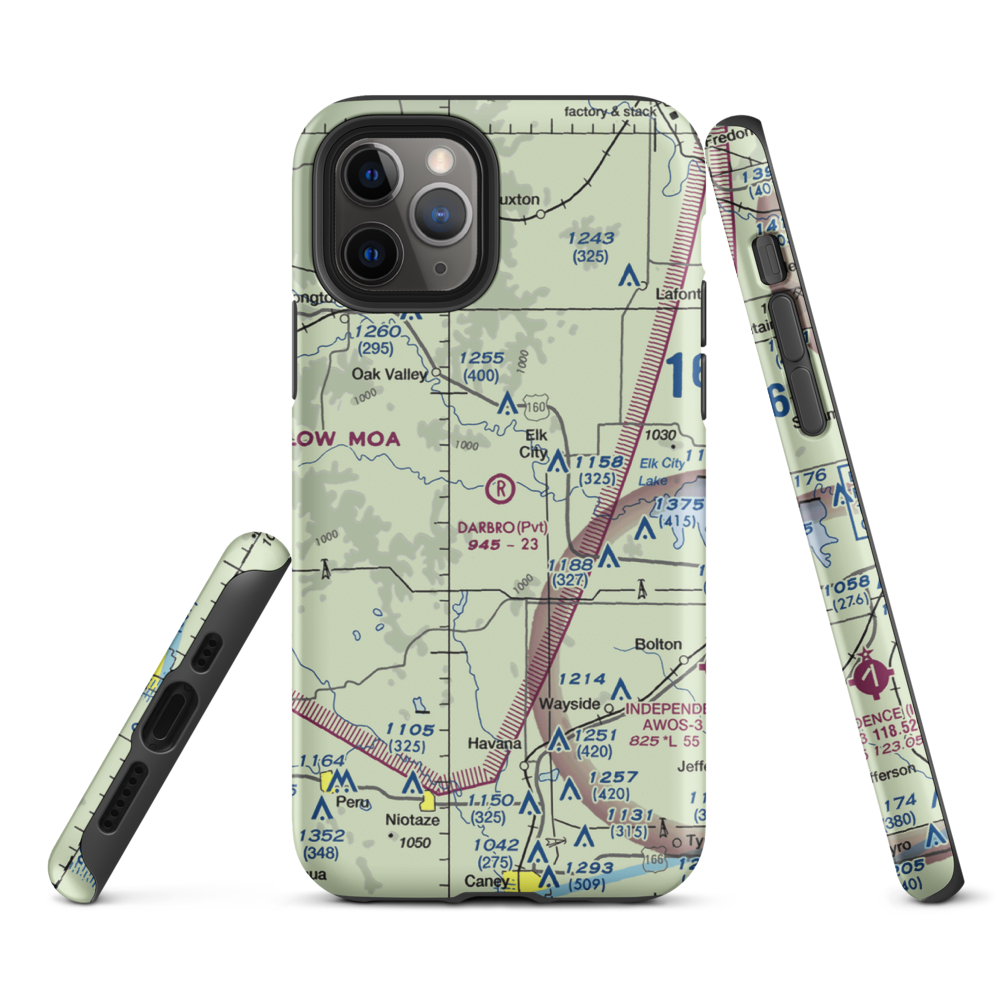 Darbro Field (05KS) VFR Sectional  Tough iPhone Case iPhone 11 Pro model shown