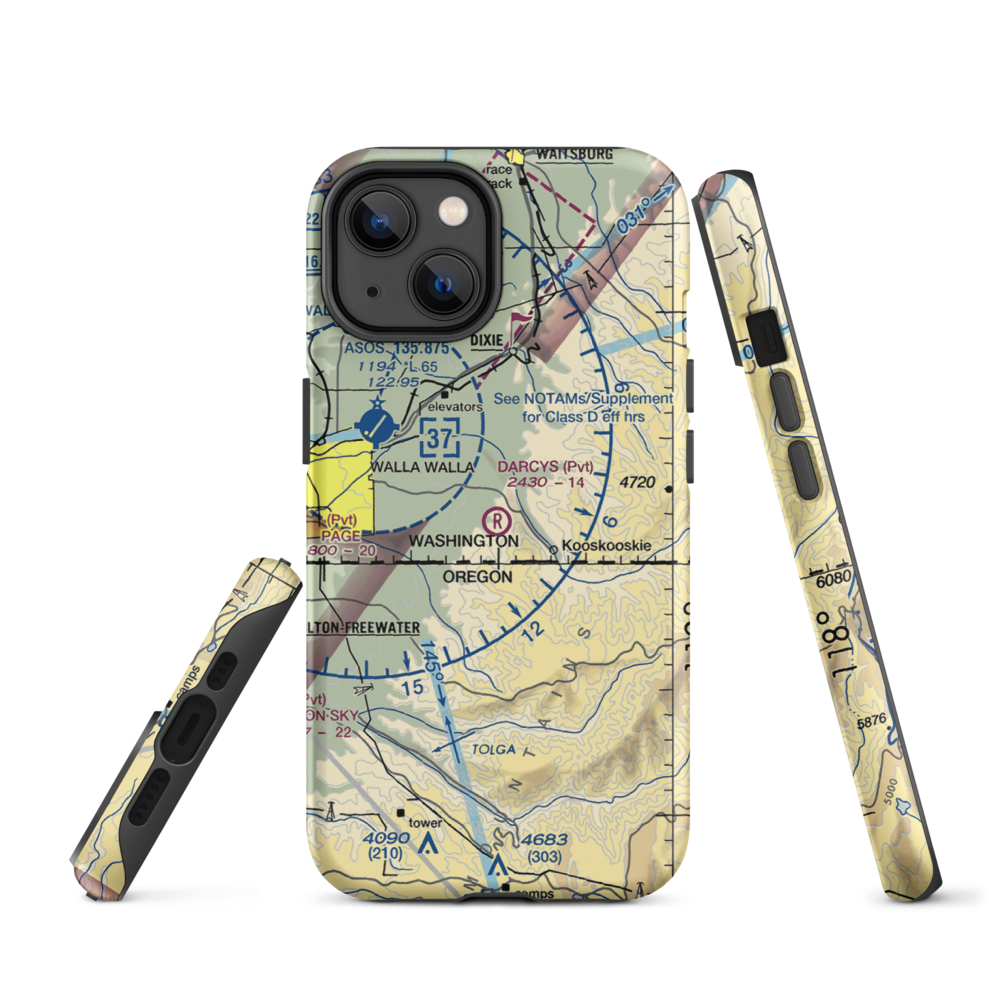 Darcy's Air Strip (83WA) VFR Sectional  Tough iPhone Case iPhone 14 model shown