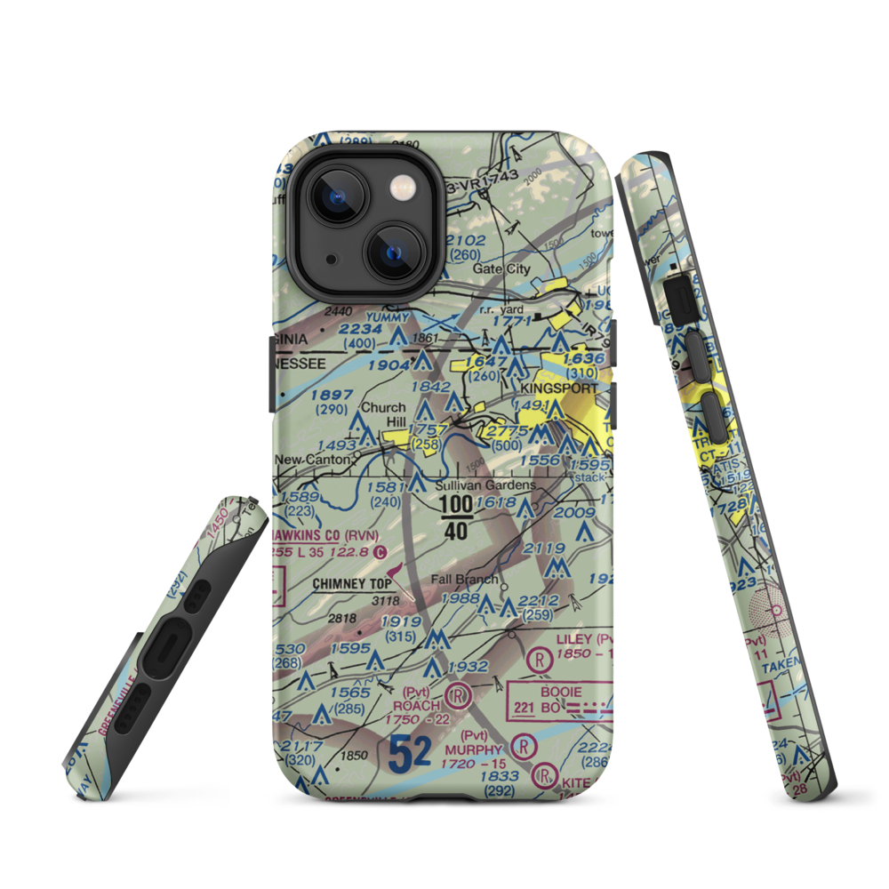 Darnell's Field (77TN) VFR Sectional  Tough iPhone Case iPhone 14 model shown