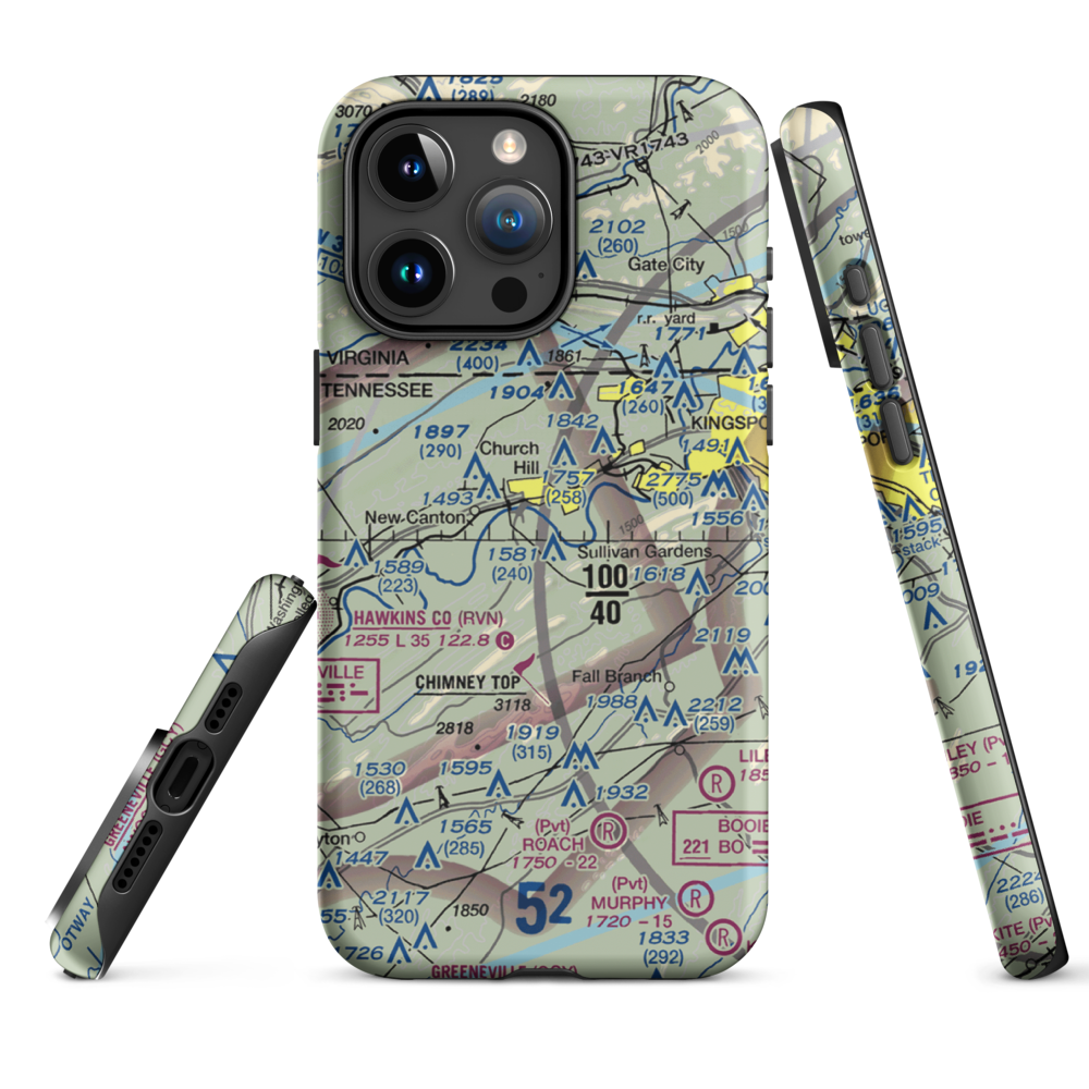 Darnell's Landings Airport (45TN) VFR Sectional  Tough iPhone Case iPhone 15 Pro Max model shown