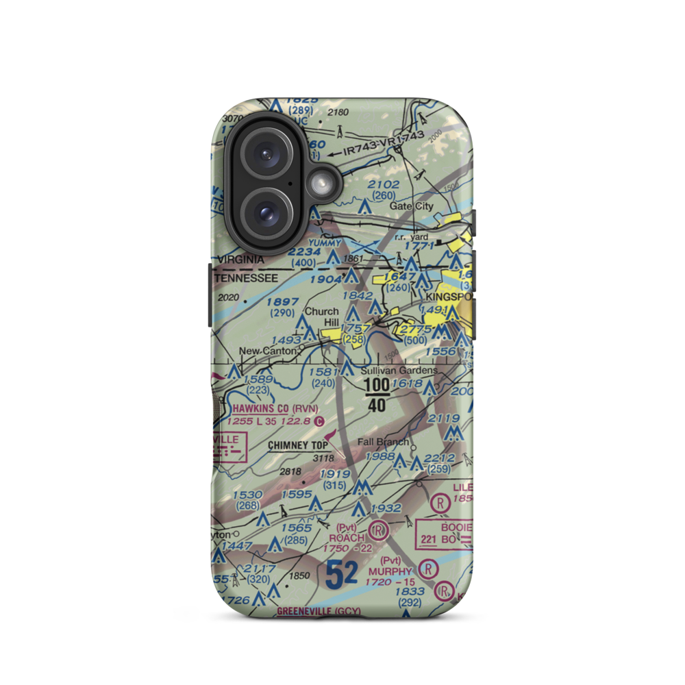 Darnell's Landings Airport (45TN) VFR Sectional  Tough iPhone Case iPhone 16 model shown