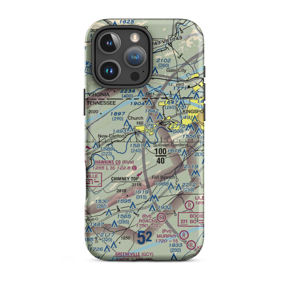 Darnell's Landings Airport (45TN) VFR Sectional  Tough iPhone Case iPhone 16 Pro Max model shown