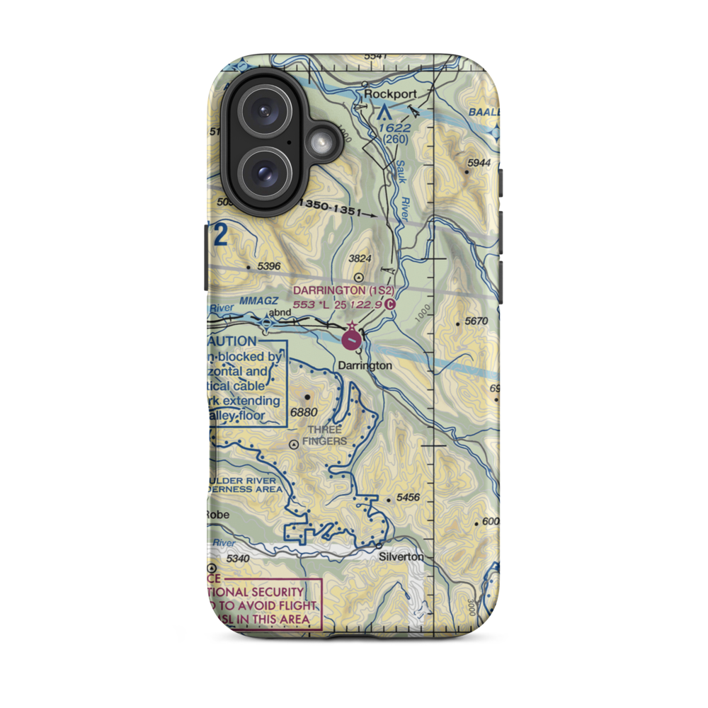 Darrington Municipal Airport (1S2) VFR Sectional  Tough iPhone Case iPhone 16 Plus model shown