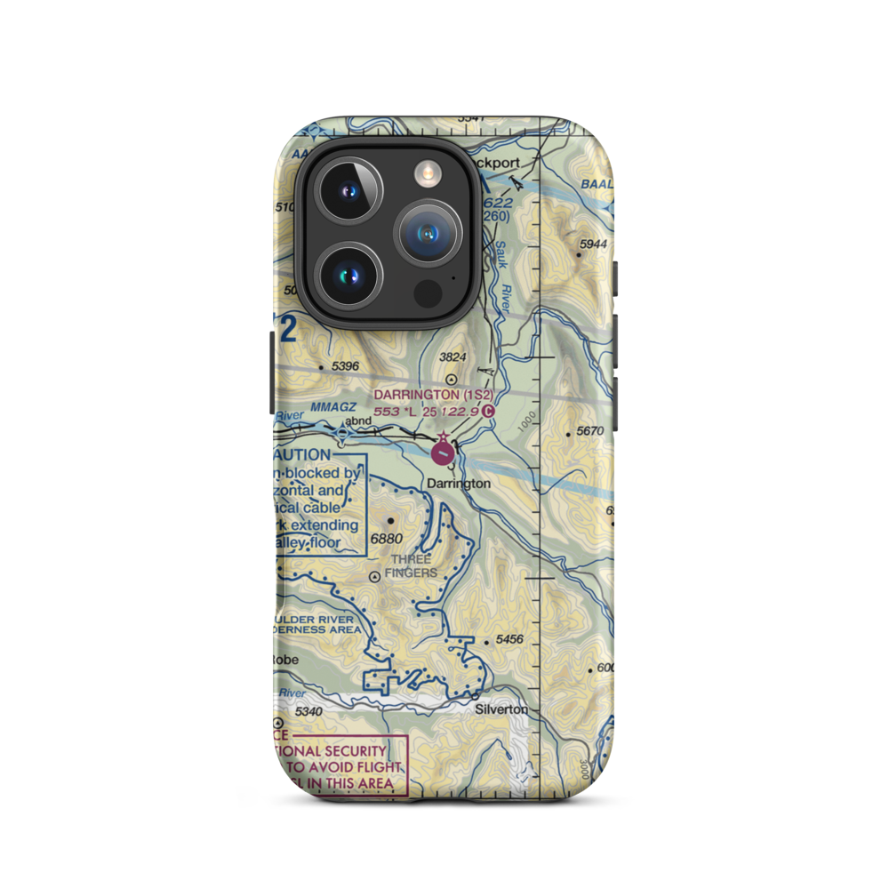 Darrington Municipal Airport (1S2) VFR Sectional  Tough iPhone Case iPhone 16 Pro model shown