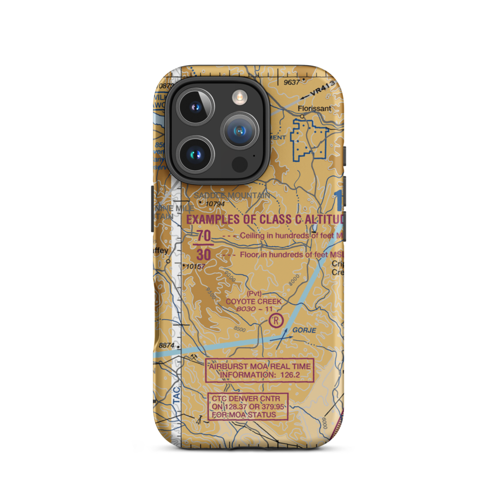 Dave Nash Ranch Airport (7CO1) VFR Sectional  Tough iPhone Case iPhone 16 Pro model shown
