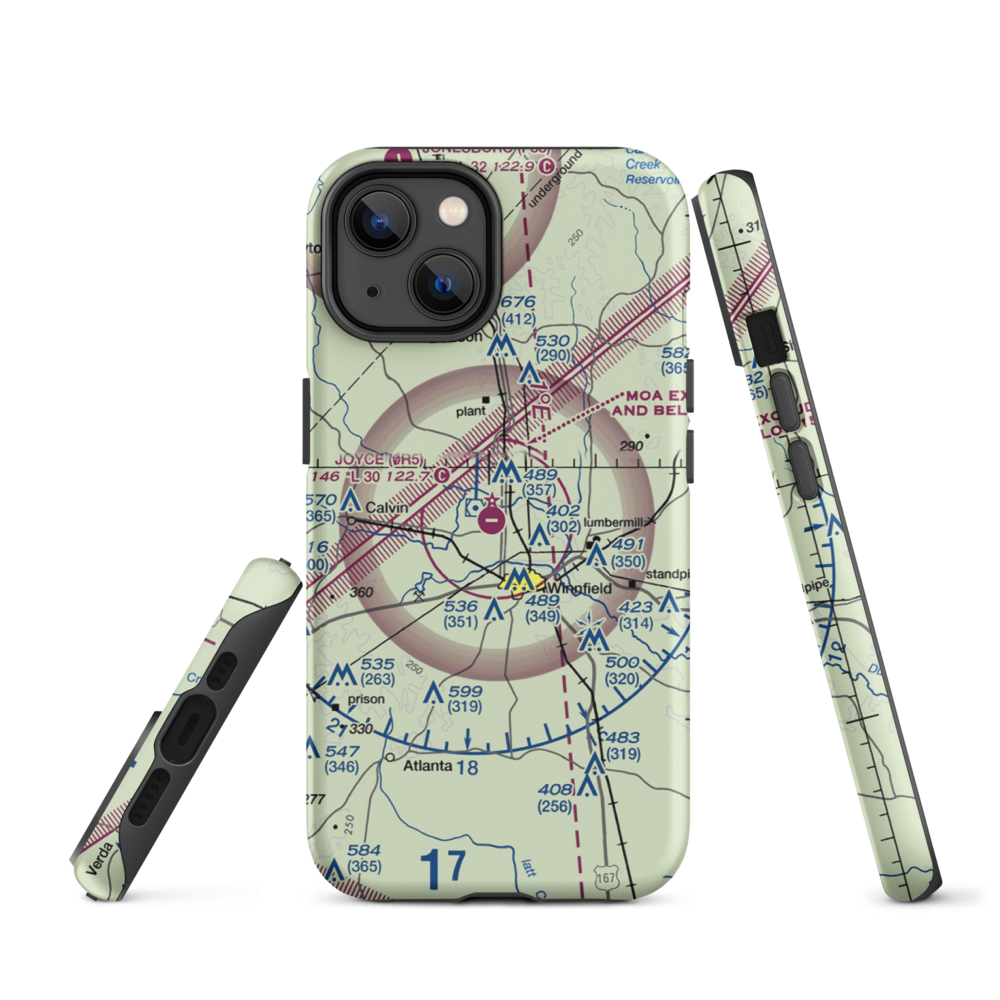 David G Joyce Airport (0R5) VFR Sectional  Tough iPhone Case iPhone 14 model shown