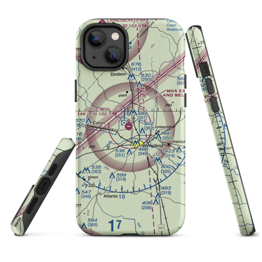 David G Joyce Airport (0R5) VFR Sectional  Tough iPhone Case iPhone 14 Plus model shown
