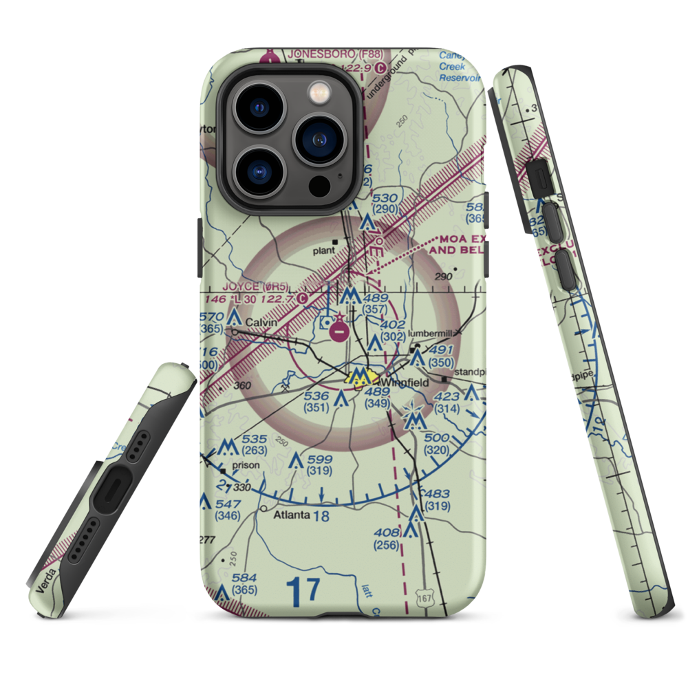 David G Joyce Airport (0R5) VFR Sectional  Tough iPhone Case iPhone 14 Pro Max model shown