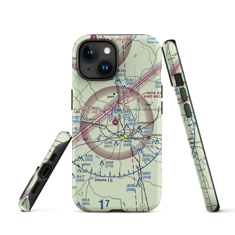 David G Joyce Airport (0R5) VFR Sectional  Tough iPhone Case iPhone 15 model shown