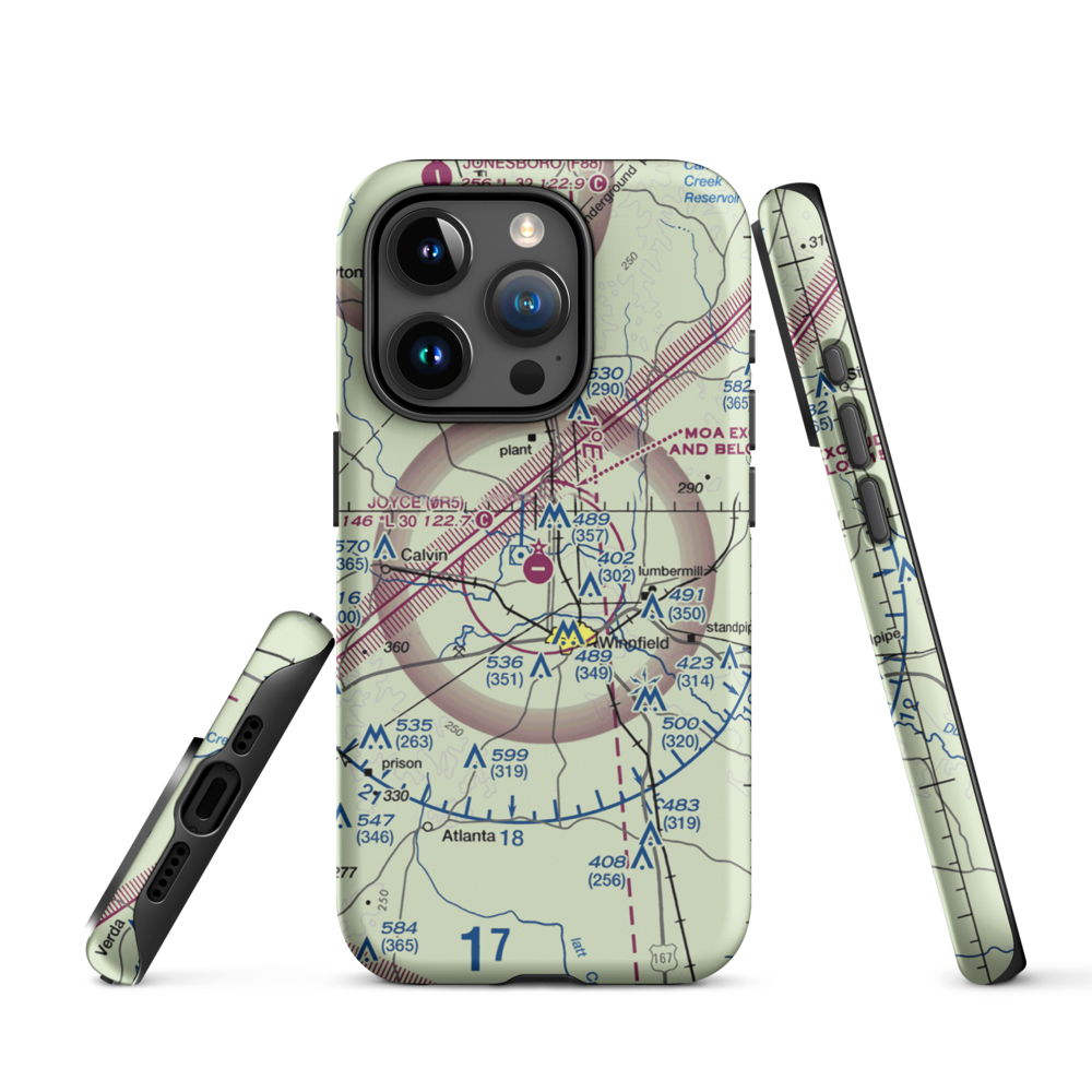 David G Joyce Airport (0R5) VFR Sectional  Tough iPhone Case iPhone 15 Pro model shown