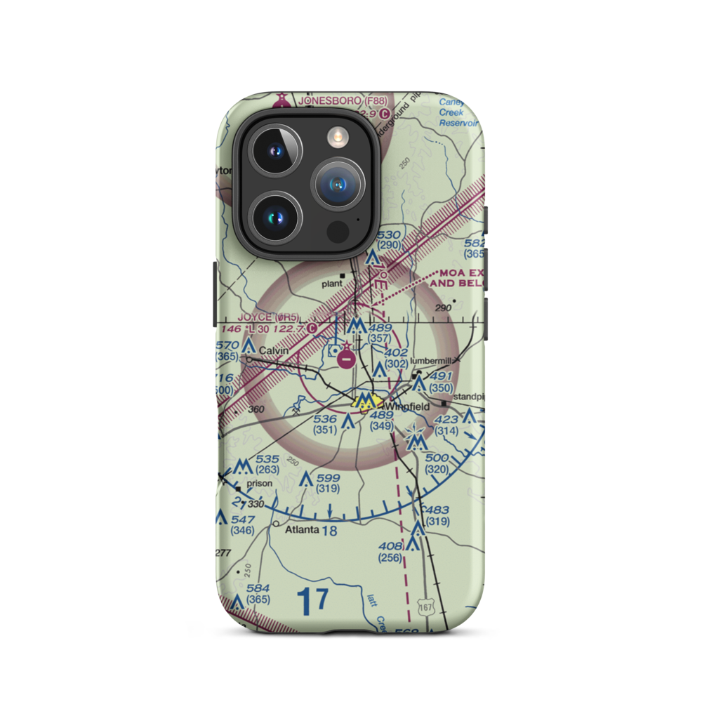 David G Joyce Airport (0R5) VFR Sectional  Tough iPhone Case iPhone 16 Pro model shown