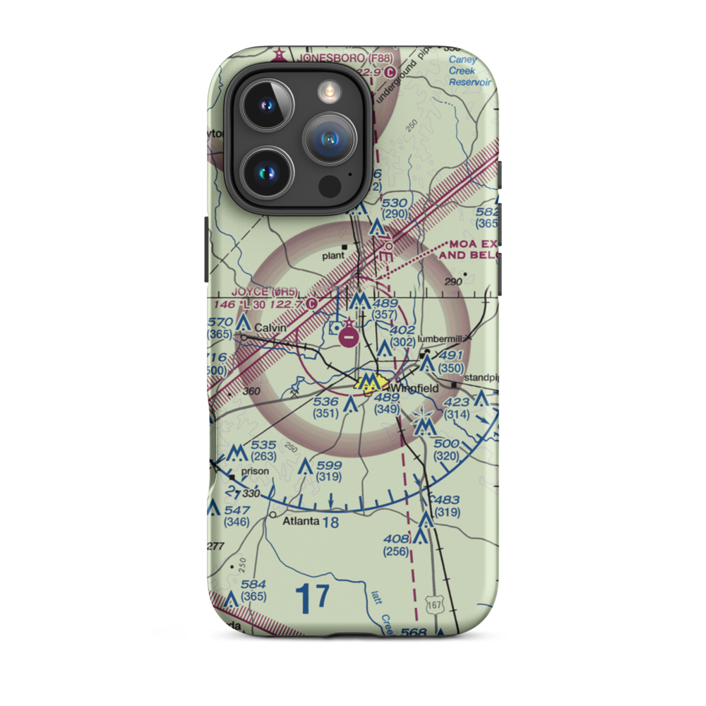David G Joyce Airport (0R5) VFR Sectional  Tough iPhone Case iPhone 16 Pro Max model shown