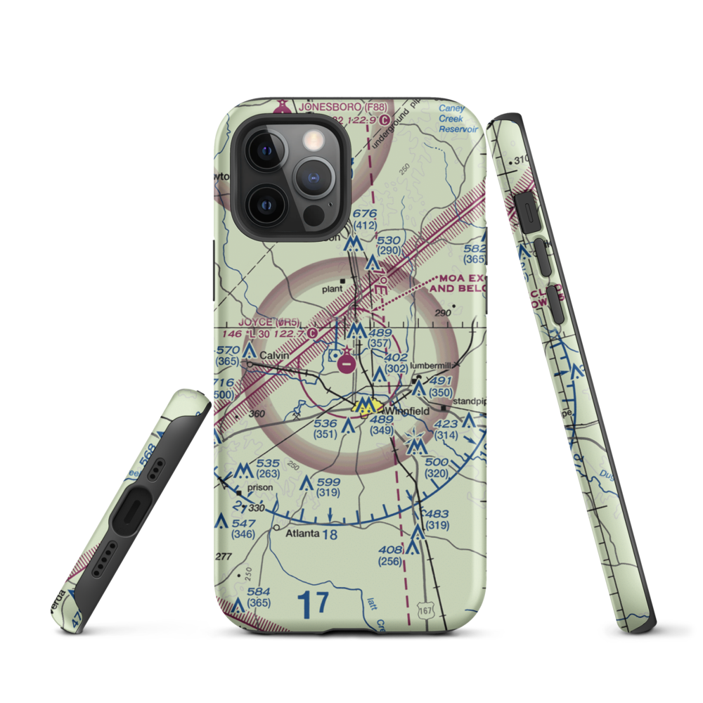 David G Joyce Airport (0R5) VFR Sectional  Tough iPhone Case iPhone 12 Pro model shown