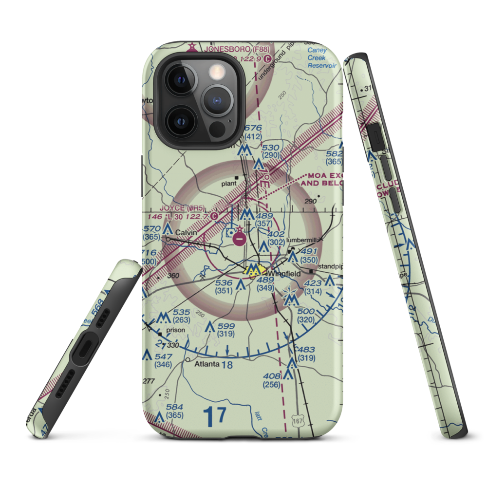 David G Joyce Airport (0R5) VFR Sectional  Tough iPhone Case iPhone 12 Pro Max model shown