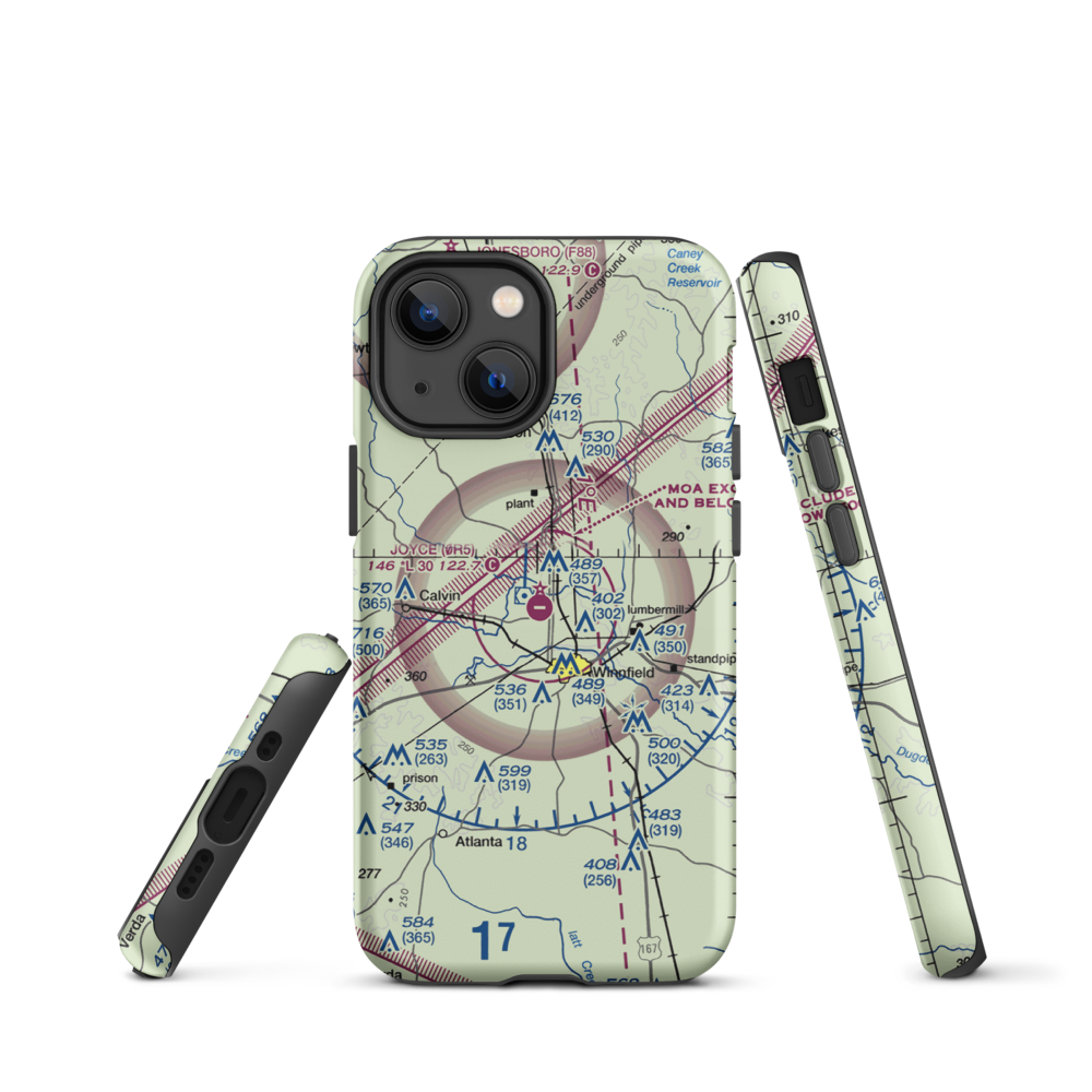 David G Joyce Airport (0R5) VFR Sectional  Tough iPhone Case iPhone 13 mini model shown