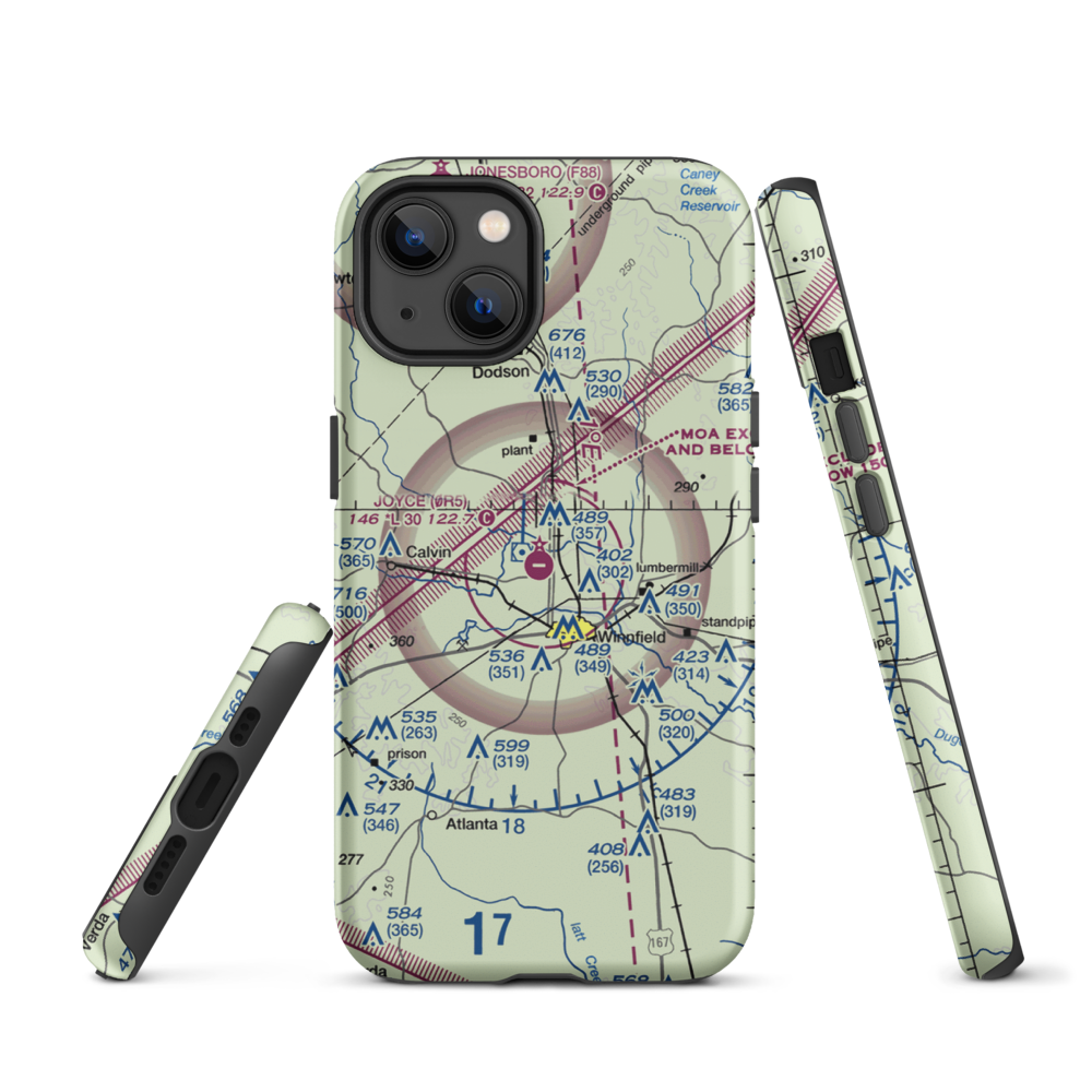David G Joyce Airport (0R5) VFR Sectional  Tough iPhone Case iPhone 13 model shown