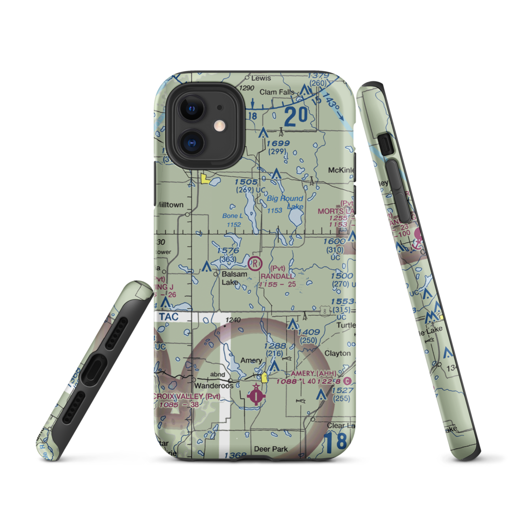 David Randall Airport (4WN5) VFR Sectional  Tough iPhone Case iPhone 11 model shown