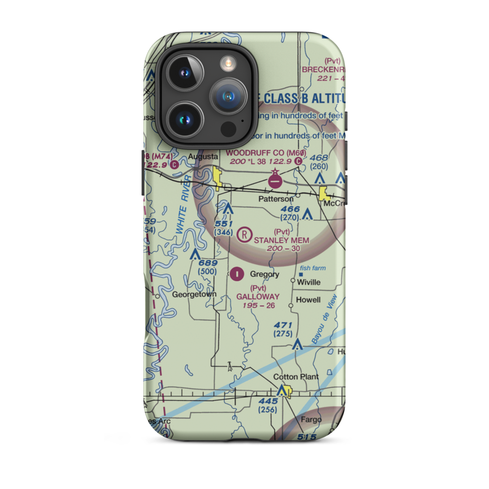 David Stanley Memorial Airport (36AR) VFR Sectional  Tough iPhone Case iPhone 16 Pro Max model shown