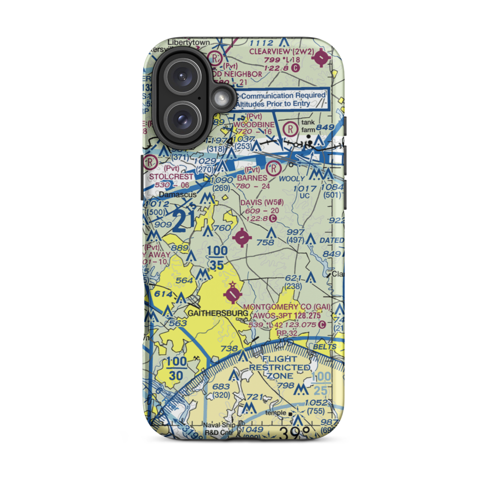 Davis Airstrip (W50) VFR Sectional  Tough iPhone Case iPhone 16 Plus model shown