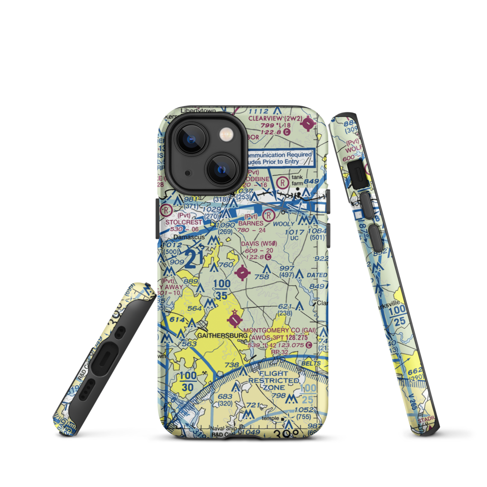 Davis Airstrip (W50) VFR Sectional  Tough iPhone Case iPhone 13 mini model shown