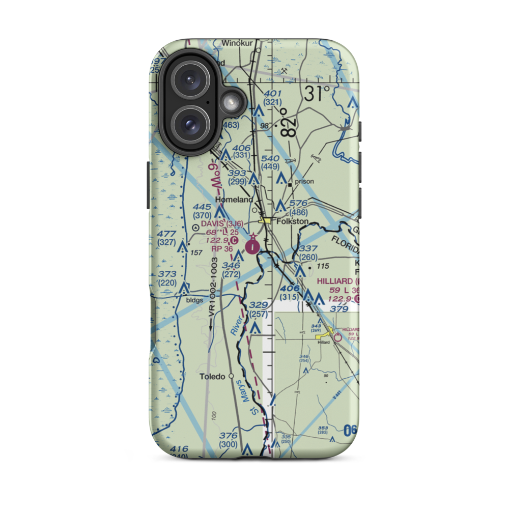 Davis Field (3J6) VFR Sectional  Tough iPhone Case iPhone 16 Plus model shown