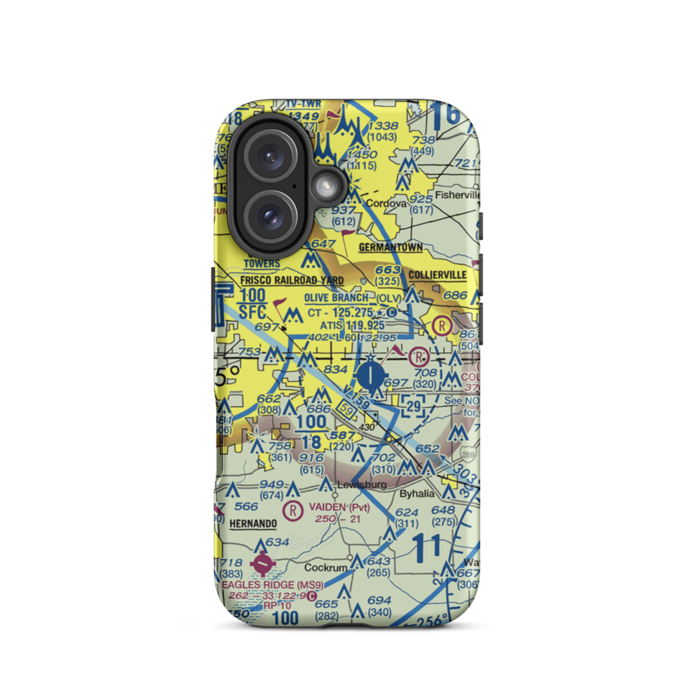 Davis Field (MS62) VFR Sectional  Tough iPhone Case iPhone 16 model shown