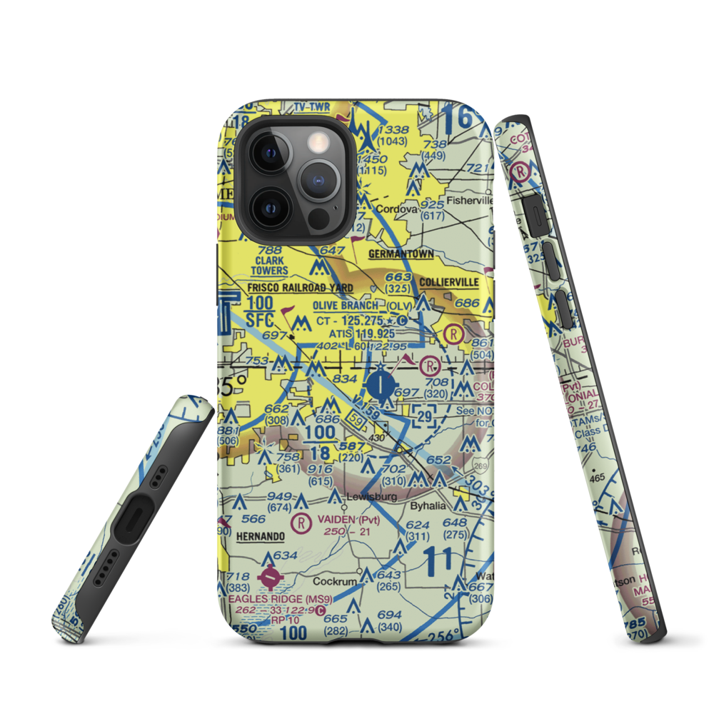 Davis Field (MS62) VFR Sectional  Tough iPhone Case iPhone 12 Pro model shown