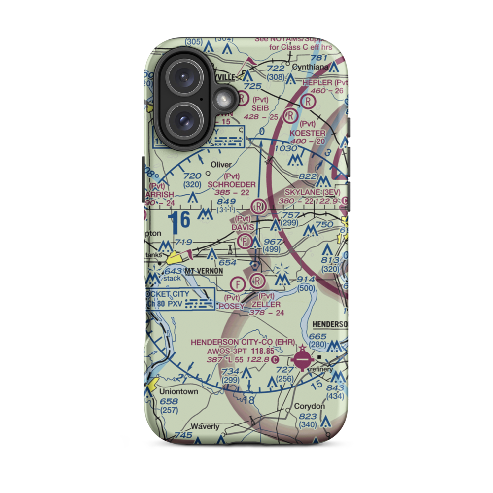 Davis Field Ultralightport (03II) VFR Sectional  Tough iPhone Case iPhone 16 Plus model shown