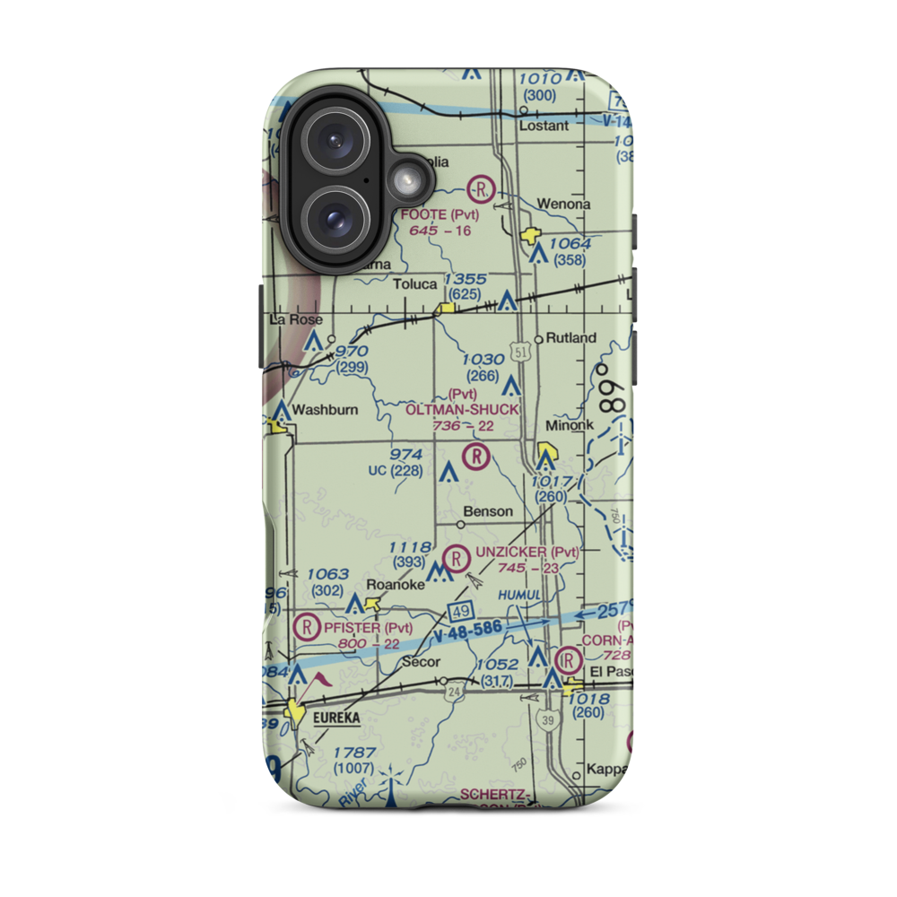 Davison Restricted Landing Area (US-0090) VFR Sectional  Tough iPhone Case iPhone 16 Plus model shown