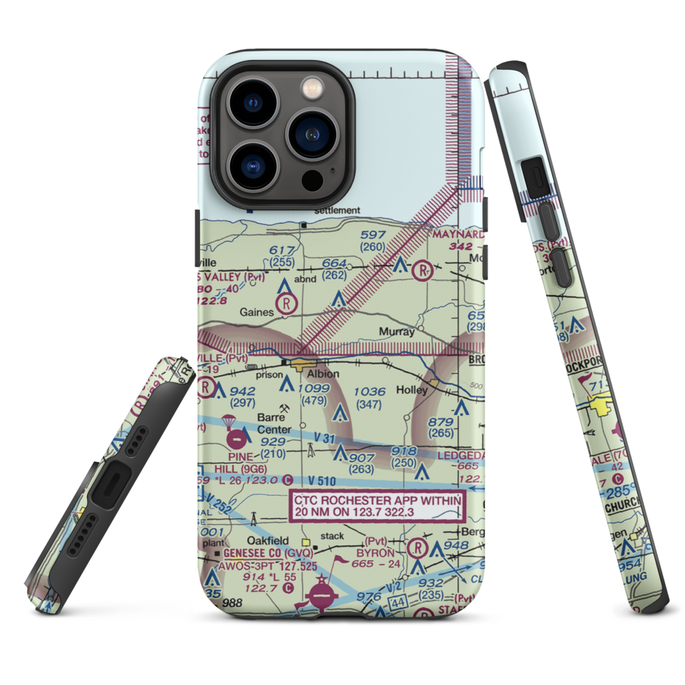 Dawn Patrol Aviation Airport (NK31) VFR Sectional  Tough iPhone Case iPhone 13 Pro Max model shown