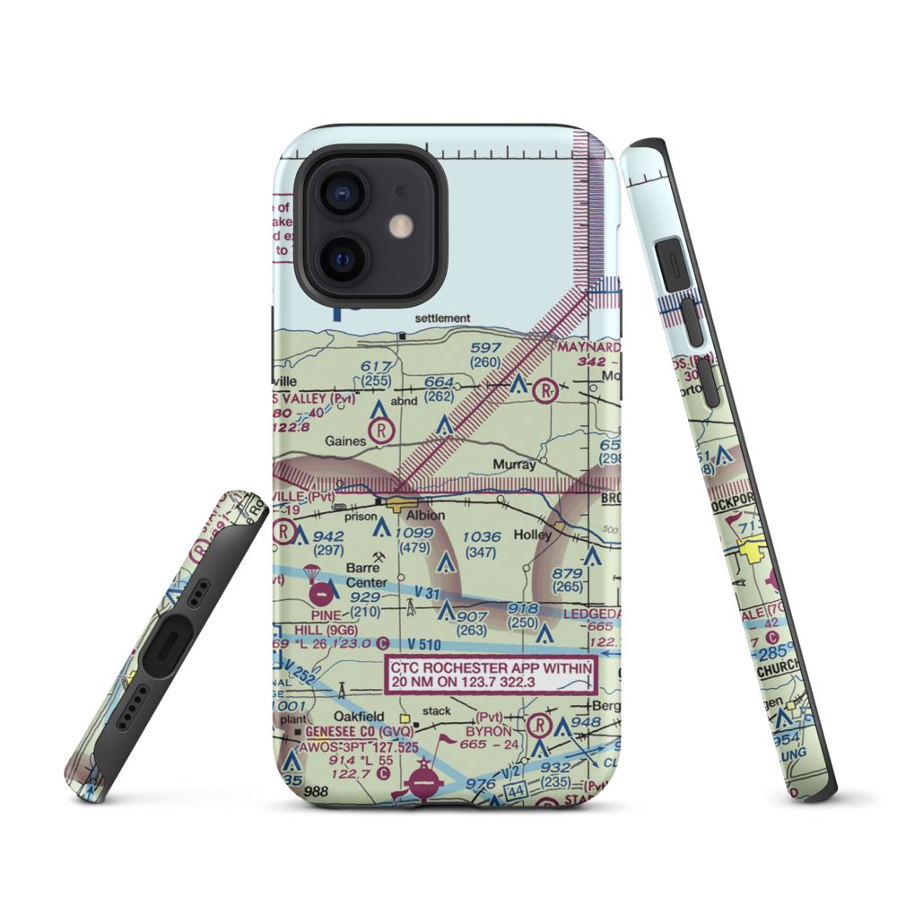 Dawn Patrol Aviation Airport (NK31) VFR Sectional  Tough iPhone Case iPhone 12 model shown